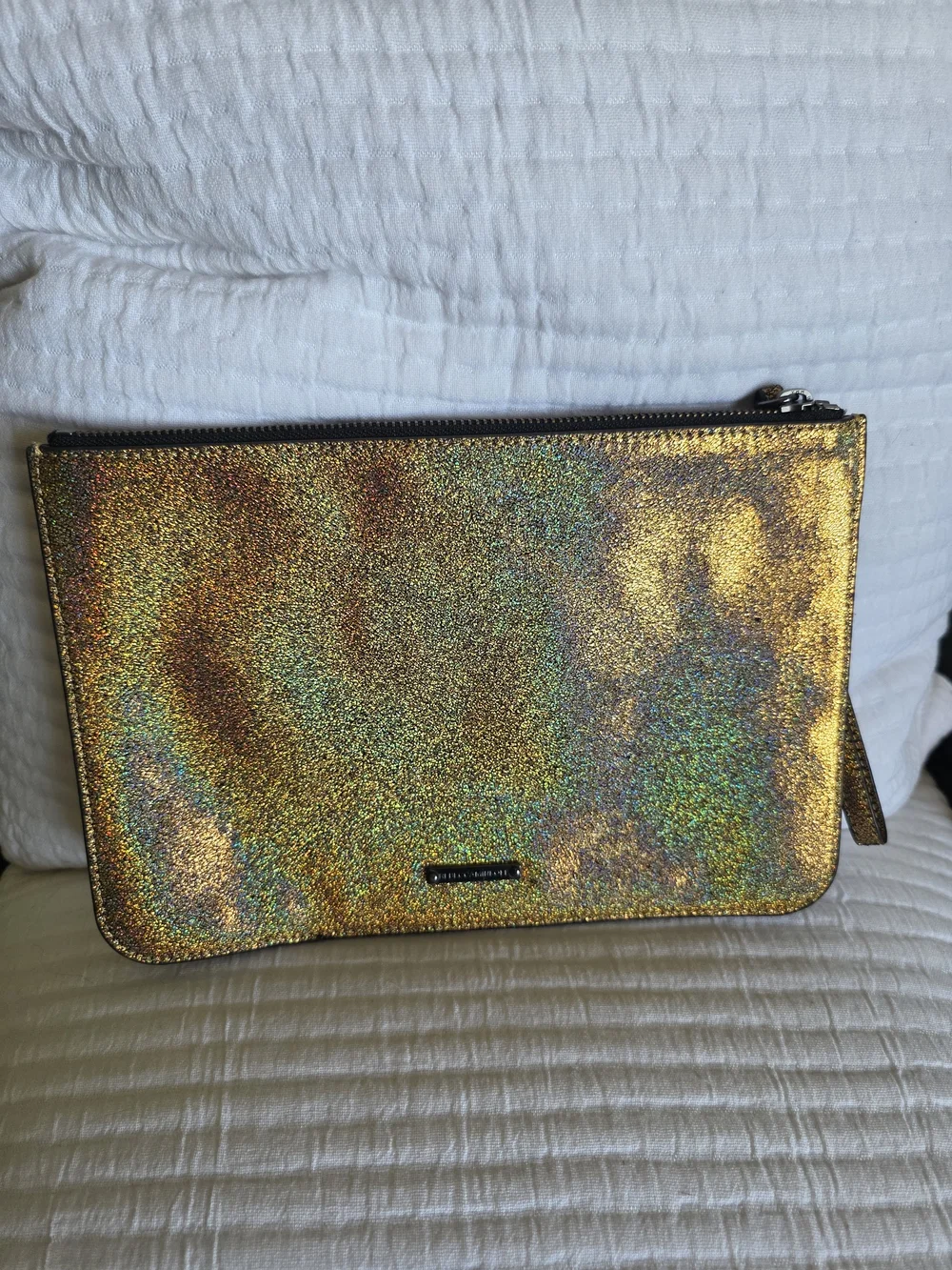 Rebecca Minkoff Iridescent Gold Studded Wristlet